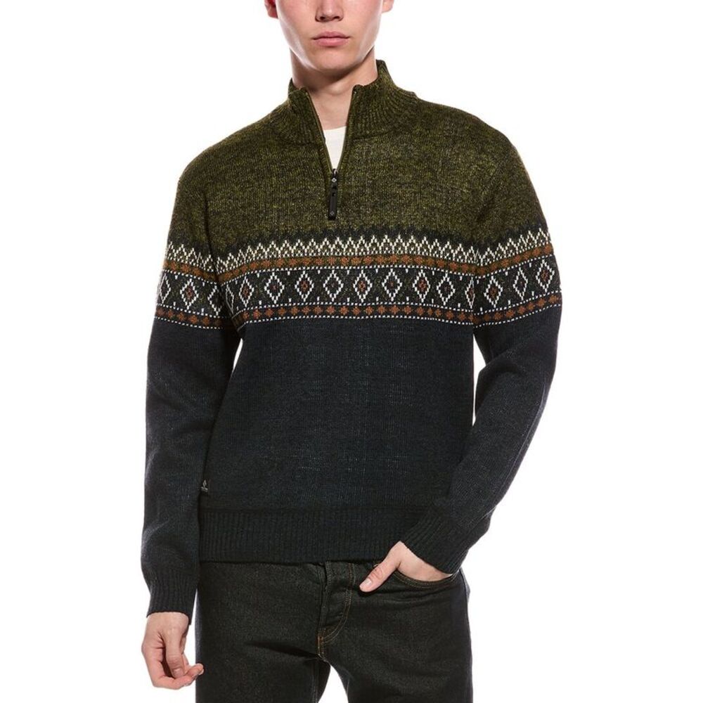 Point Zero Mens  Semi Fit 1/4-Zip Mock Neck Sweater, Blue